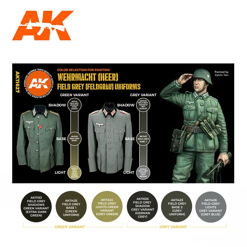 Ak : Wehrmacht (Heer) - Field Grey (Feldgrau) Uniforms │3rd Generation Acrylics - Figure Series