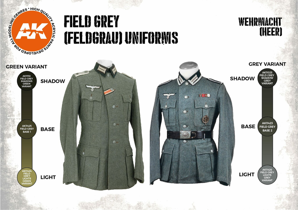 Ak : Wehrmacht (Heer) - Field Grey (Feldgrau) Uniforms │3rd Generation Acrylics - Figure Series