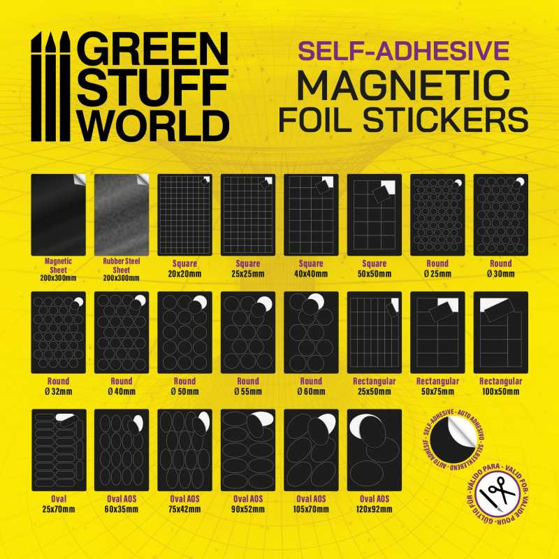 Green Stuff : Feuille Magnétique AUTO ADHESIF (1pcs)