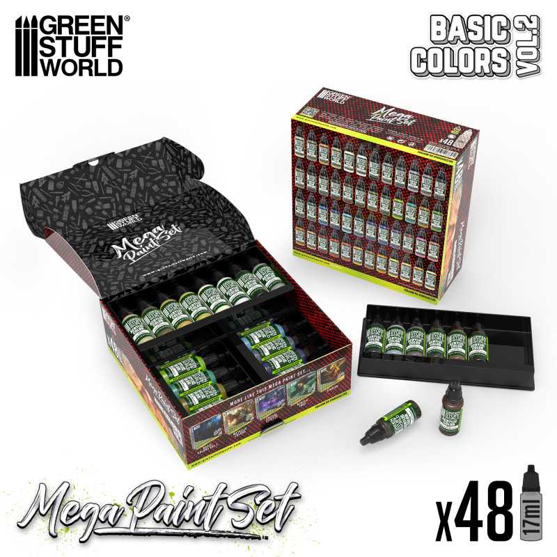 Green Stuff : Mega Paint Set - Basic Color Vol.2 (48pcs)