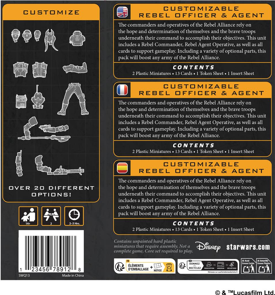 Rebel Alliance : Customizable Rebel Officer & Agent │ Star Wars LEGION