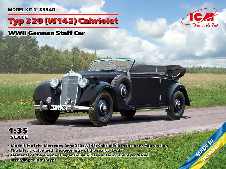 [ICM 35540] ICM : Typ 320 (W142) Cabriolet │ WWII German Staff Car