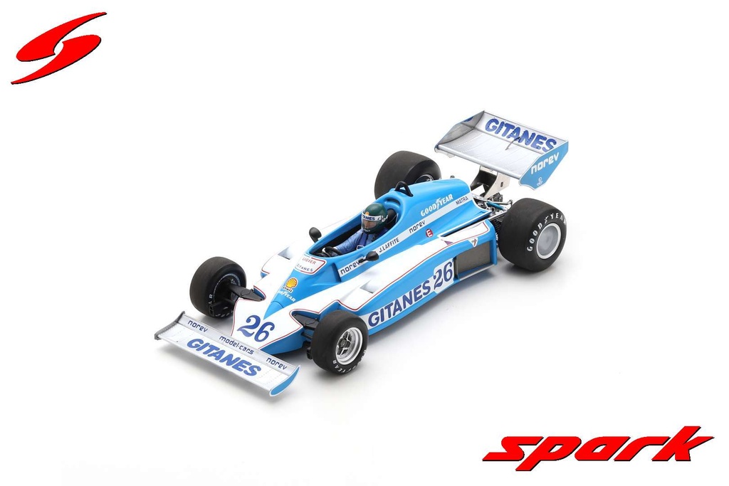 Spark Model : Ligier JS7 No.26 Winner Sweden GP 1977 Jacques Laffite With Acrylic Cover [1/18]