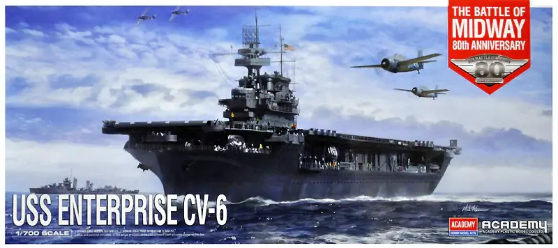 Academy : Porte Avion américain USS Enterprise CV-6 The Battle of Midway 80th Anniversary (1/700)