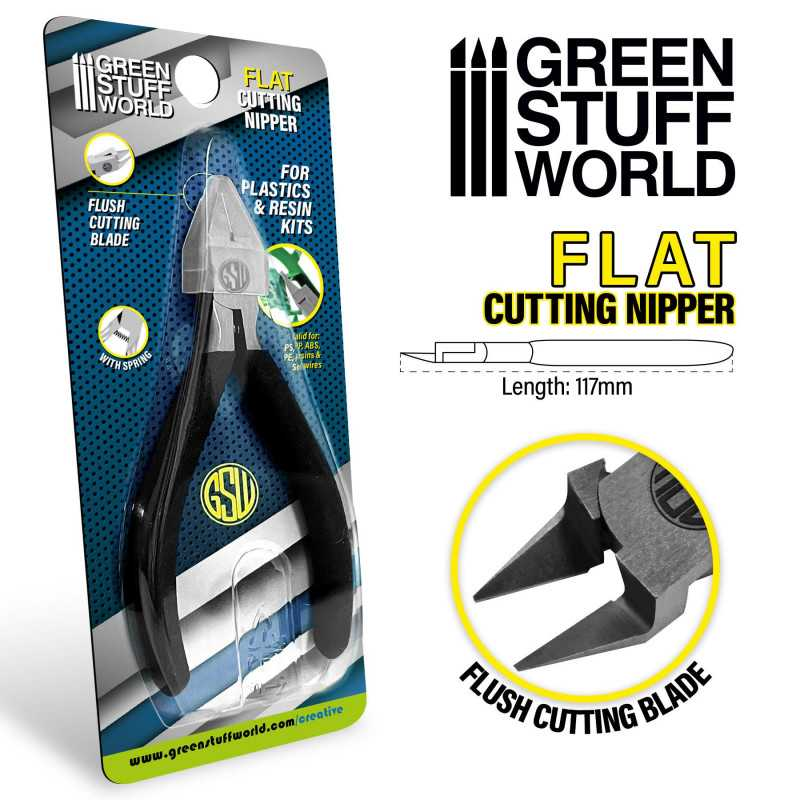 Green Stuff World : Precision Flat Side Cutter (CRV60 Steel / L. 117mm)