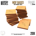 Green Stuff : Socles Carrés 25x25mm en MDF (20pcs)