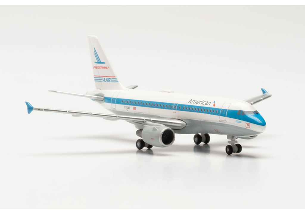 Herpa : American Airlines Airbus A319 - Piedmont Heritage livery – N744P “Piedmont Pacemaker”
