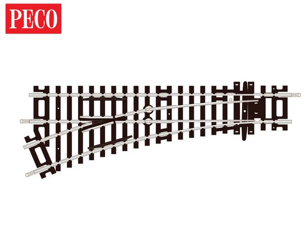 Peco : Aiguillage à gauche R=22.5° (438mm) L=168mm