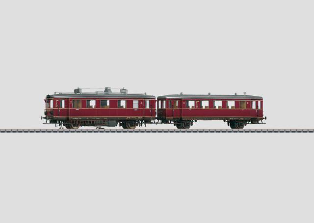 [MKN 37708] Marklin : Automotrice diesel avec wagon remorque patinée