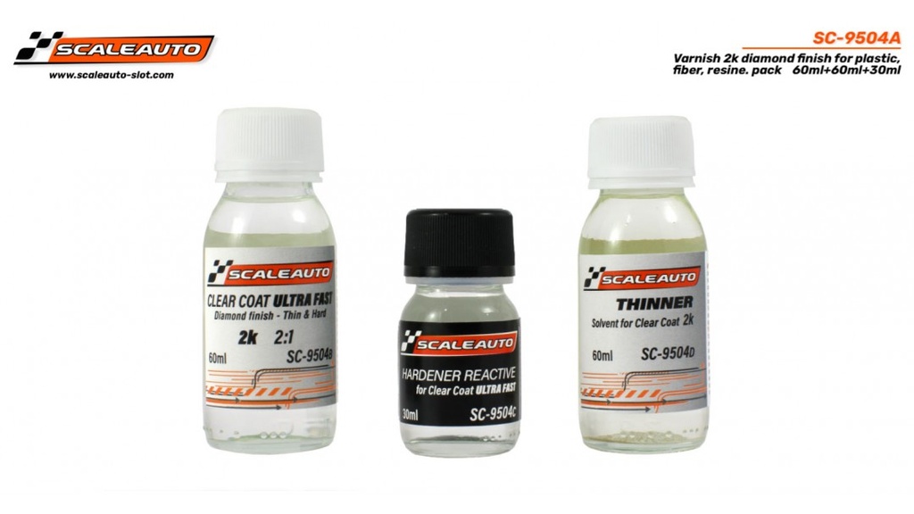 [SCT SC-9504A] Scaleauto : Vernis 2K  Diamond Finish 60ml+60ml+30ml