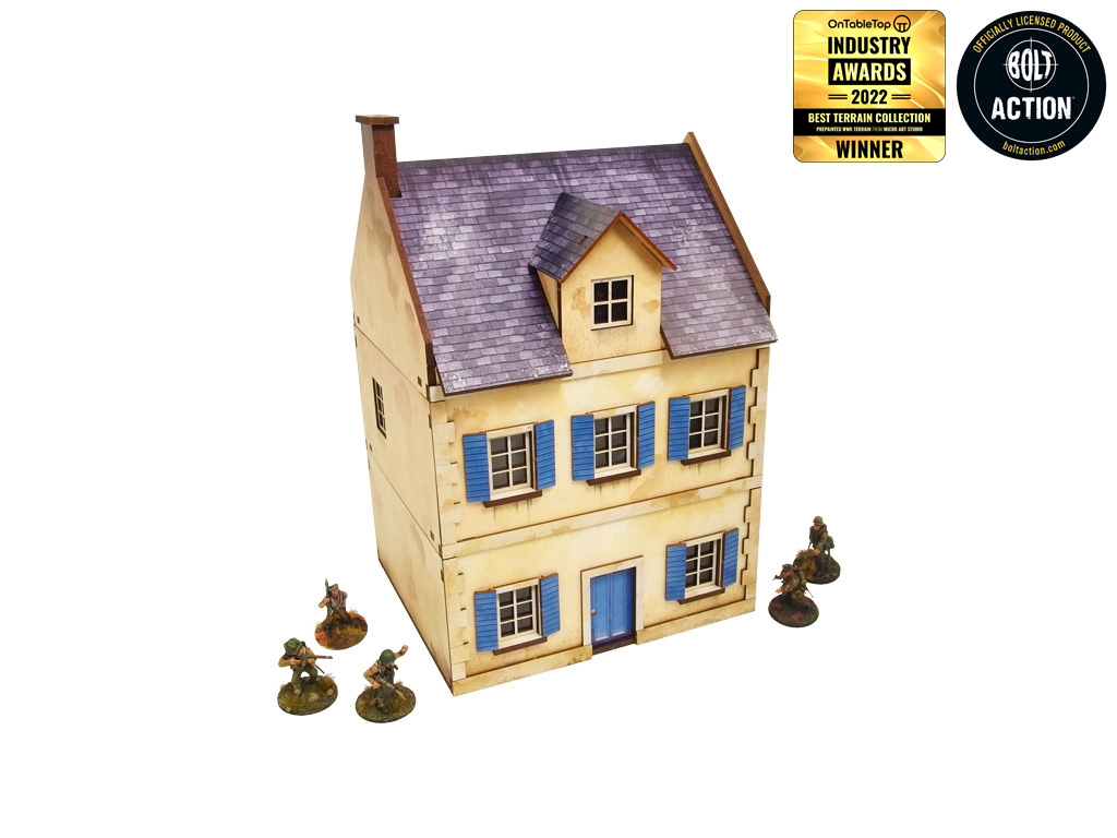 MicroArt Studio : Town House 3 (prépeint) │ WW2 Normandy