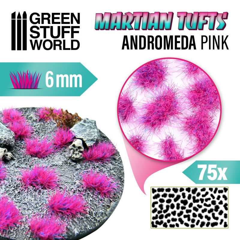 Green Stuff : Touffe d'herbe 6mm "Andromeda Pink" (75pcs) │ Martian Tufts