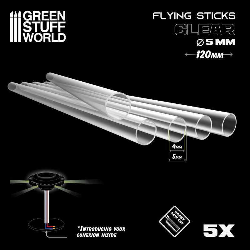 [GSW 10964] Green Stuff : Tube acrylique ROND 5mm "Transparent" (5pcs)