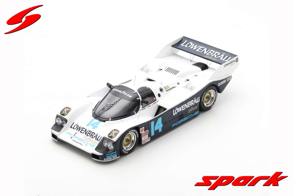 Spark : PORSCHE 962 C │ NO.14 WINNER 24H DAYTONA 1986 A. HOLBERT - D. BELL - A. UNSER JR. WITH ACRYLIC COVER [1/18]