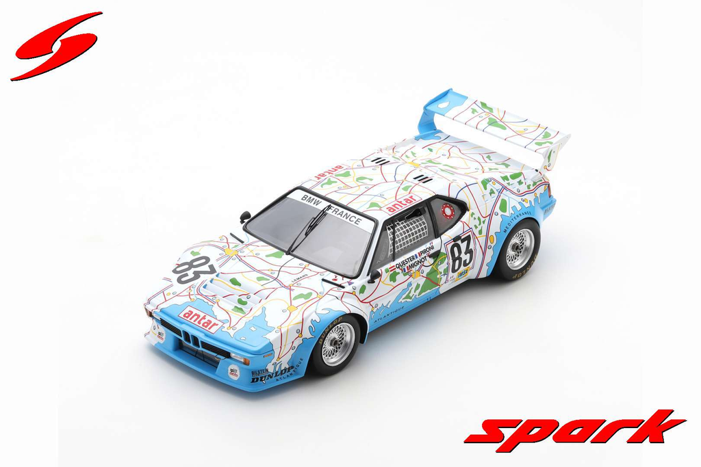 Spark : BMW M1 │ NO.83 24H LE MANS 1980 D. PIRONI - D. QUESTER - M. MIGNOT WITH ACRYLIC COVER [1/18]