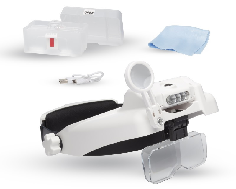 [LC1769USB] LightCraft : Professional LED Headband Magnifier with Bi-Plate Magnification & Precision Loupe [LC1769USB]