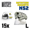 Green Stuff : Aimants Rotatifs en Néodymes (N52) "L" │ Ball : 8mm - Magnet : 10mm (15pcs)