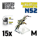 Green Stuff : Aimants Rotatifs en Néodymes (N52) "M" │ Ball : 6.35mm - Magnet : 5mm (15pcs)