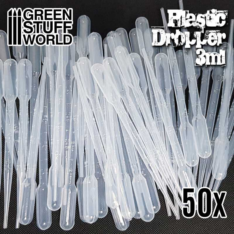 [GSW 2418] Green Stuff World: 50x Lange Druppelpipetten met Maatverdeling (3ml) │ Verf & Airbrush