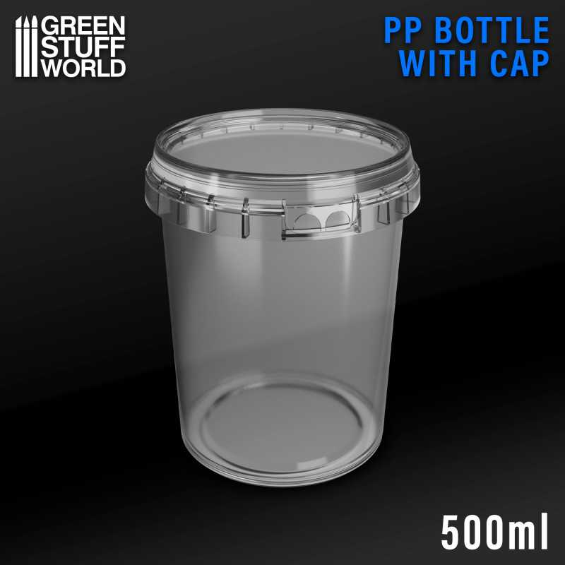 [GSW 3972] Green Stuff World: 500ml PP Plastic Container with Lid │ Hobby Storage & Workshop Jar