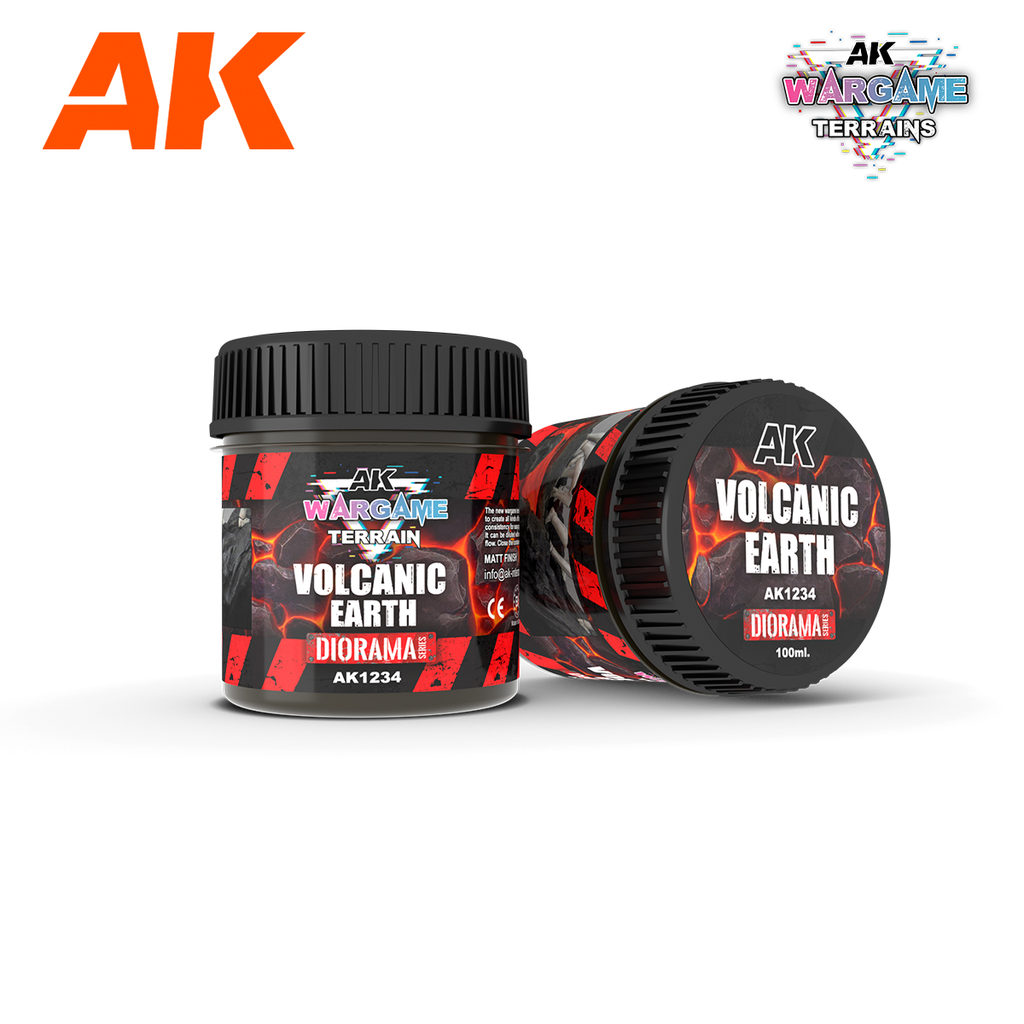 [AK AK1234] Ak : Wargame Terrain "Volcanic Earth" (100ml) │ Diorama Series
