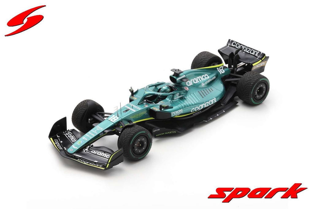 Aston Martin AMR22 No.18 Aston Martin Aramco Cognizant F1 Team Emilia Romagna GP 2022 Lance Stroll avec vitrine [1/18]