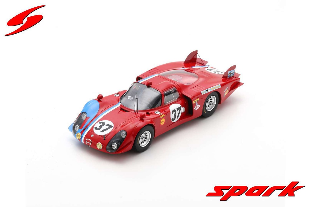 Alfa Romeo 33/2 No.37 24H Le Mans 1968 T. Pilette - R. Slotemaker avec boite vitrine [1/18]
