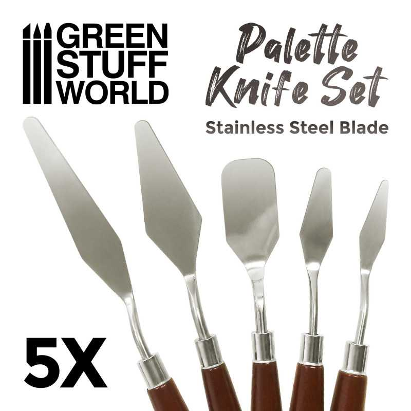 [GSW 3105] Green Stuff World : Set van 5 Roestvrijstalen Spatels voor Schilderen en Sculpten