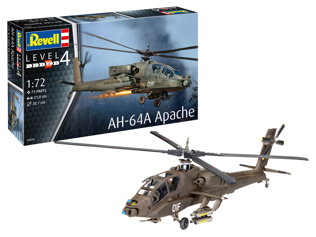 Hélicoptère de combat AH-64A Apache - REVELL 3824 - 1/72