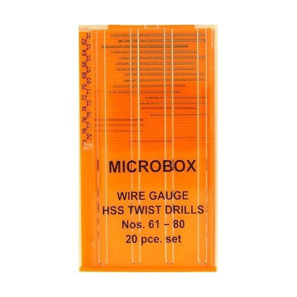[MCT PDR4004] Modelcraft: 20-Piece HSS Micro Drill Bits Set (Sizes 61 to 80) │ Ref. PDR4004