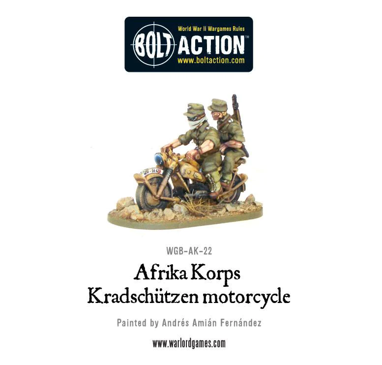 Bolt Action : Afrika Korps Kradschutzen motorcycle │ Early - Mid