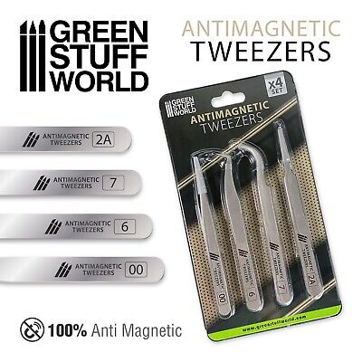 [GSW 1156] Green Stuff World : Anti-Magnetische Precisie Pincet Quartz (RVS / L. 120mm)