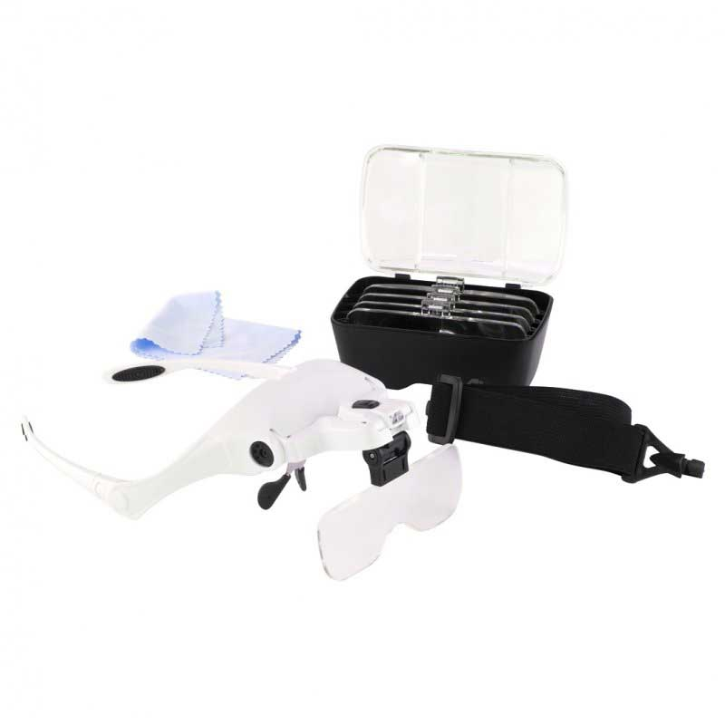 [LC LC1780USB] LightCraft : Lunettes loupes USB avec serre-tête et 5 lentilles - Éclairage LED [LC1780USB]