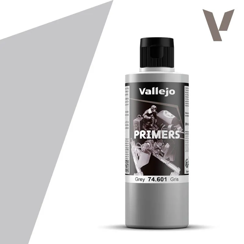 Vallejo: Surface Primer Grey - Grijze Grondverf (200ml Fles) │ Ref. 74.601