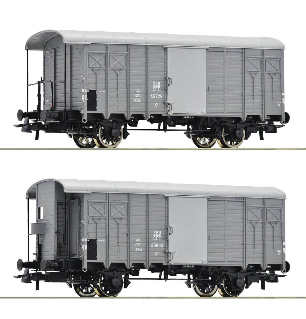Roco :Wagon Couvert K (2pcs°