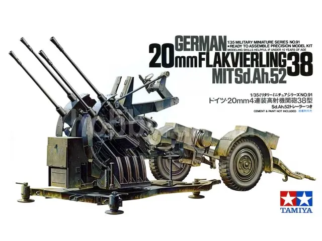 Tamiya : German 20mm Flakvierling 38 mit Sd.Ah. 52