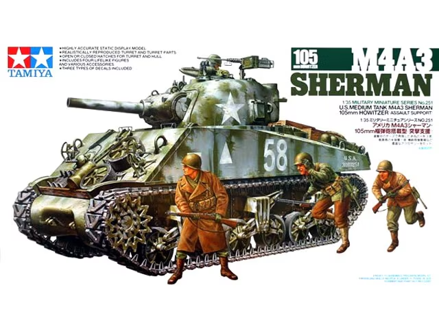 Tamiya : U.S. Medium Tank M4A3 Sherman 105mm Howitzer Assault Support (1/35)
