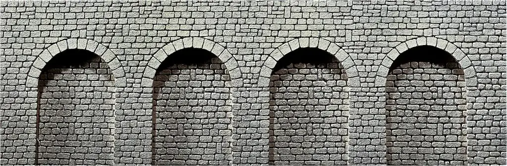 Faller : Dalle décorative arcades, Pierre de taille naturelle │370x125x12mm