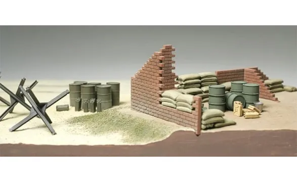 Tamiya : Barricades Murs - Sacs de Sable - Barbellés (1/48)
