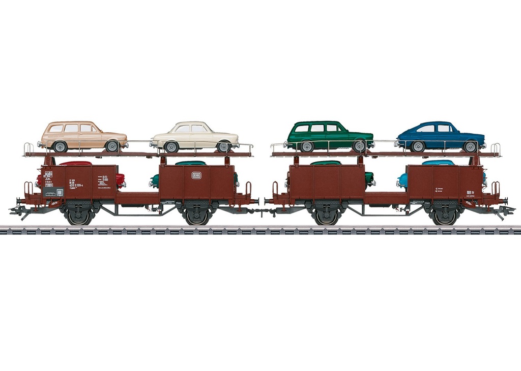 Marklin : Double Wagon porte autios Laaes