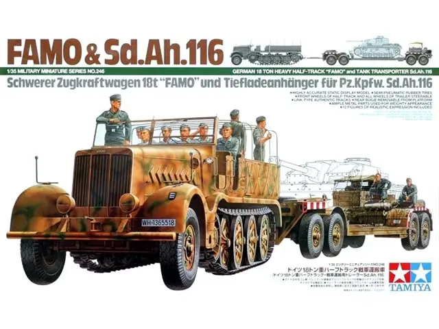 Tamiya : FAMO & Sd.Ah.116 │ Schwerer Zugkraftwagen 18t FAMO und Tiefladeanhänger für Pz.Kpfw. Sd.Ah.116