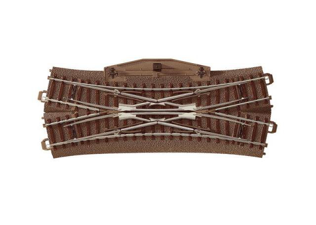 Trix : Traversée double Jonction 188.3mm (R=437.5mm • 24.3°) (motorisé) │ Voie C [62624]