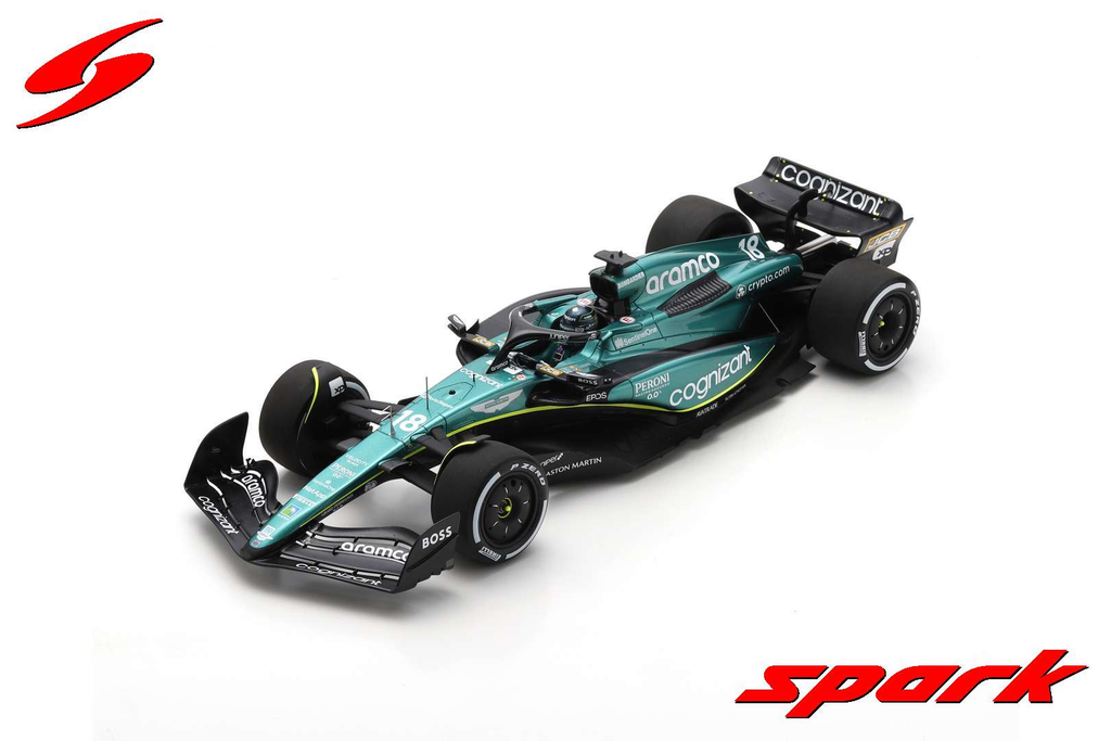 Spark : Aston Martin AMR23 │ #18 Aston Martin Aramco Cognizant F1 Team - 6th Bahrain GP 2023 - Lance Stroll [1/18]