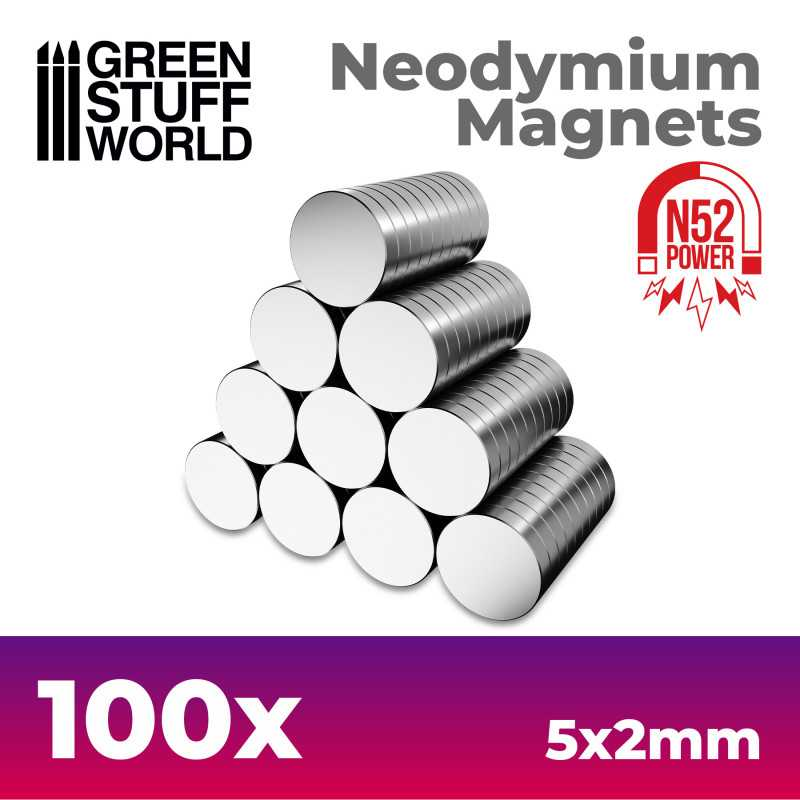 [GSW 9265] Green Stuff : Aimants Néodymes (N52) - 5x2mm (100pcs)