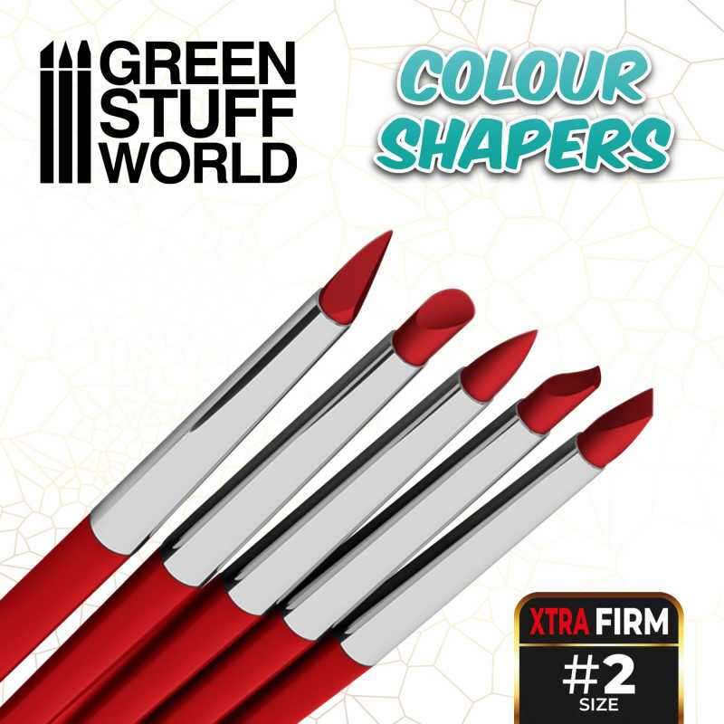 Green Stuff : Pinceaux en Silicone 2 - Extra Dur (5pcs)