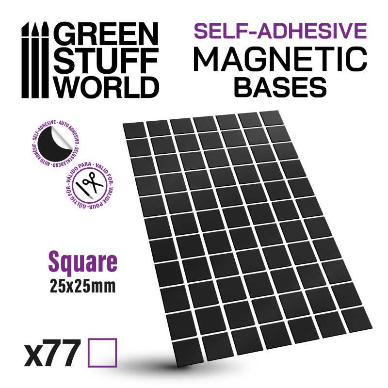 [GSW 10849] Green Stuff : Feuilles Magnétiques "Carré - 25x25mm" autocollants (77spcs)
