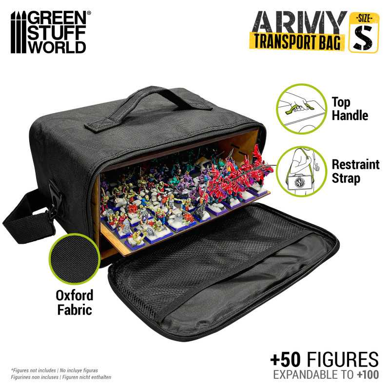 [GSW 12125] Green Stuff World : Leger Draagtas Size Small (MDF Kast & 1 Metalen Tracé / 30x15x18cm)