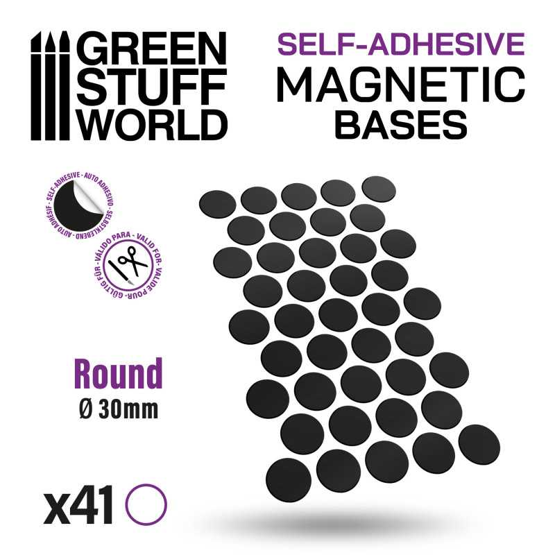 [GSW 10862] Green Stuff : Feuilles Magnétiques "Rond - 30mm" autocollants (41pcs)