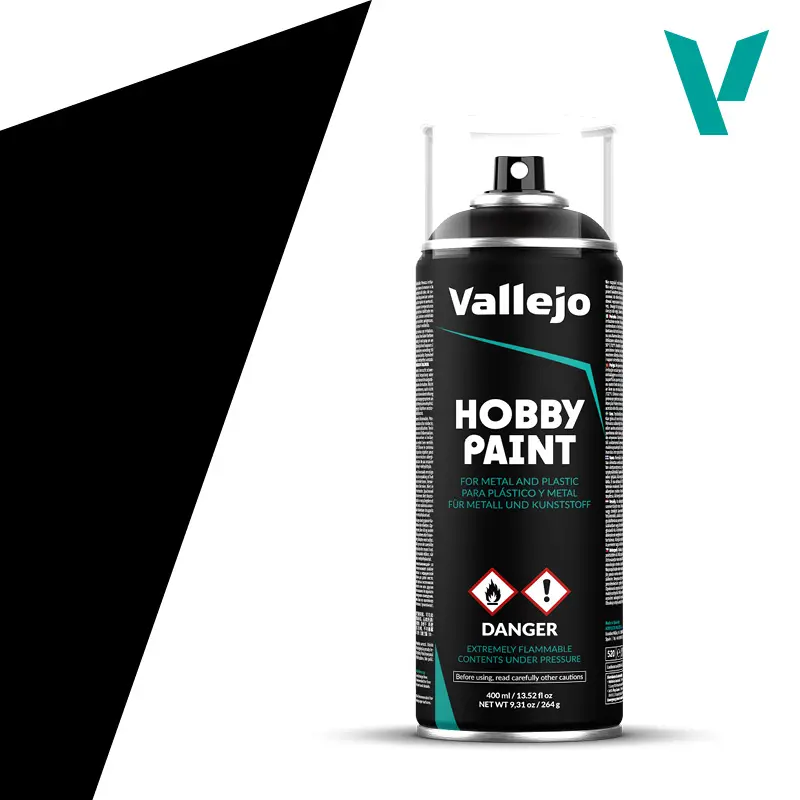 [VAL 28012] Vallejo : Spray Acrylique "Primer Noir" (400ml)