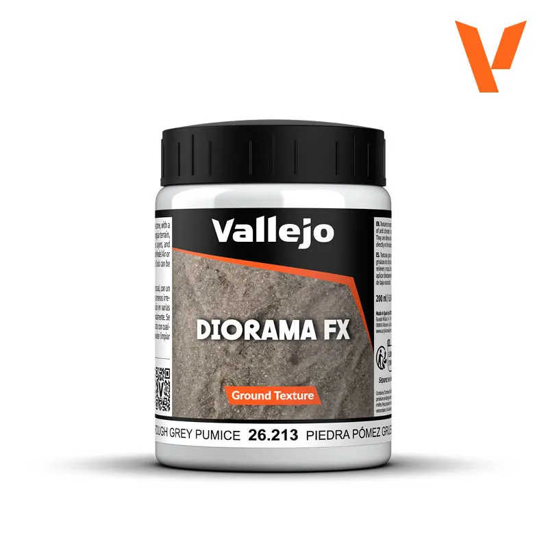 Vallejo : Pâte de Texture Pierre Ponce Grise / Rough Grey Pumice (200 ml) │ Ref. 26.213